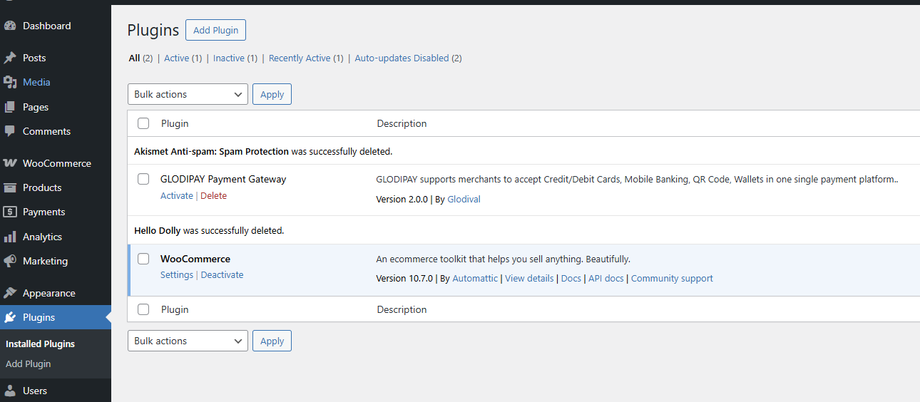 Step 7: Activate from Installed Plugins list