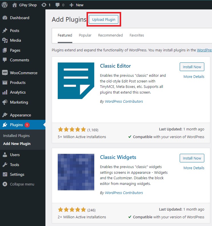 步骤 4：点击 "Upload Plugin"
